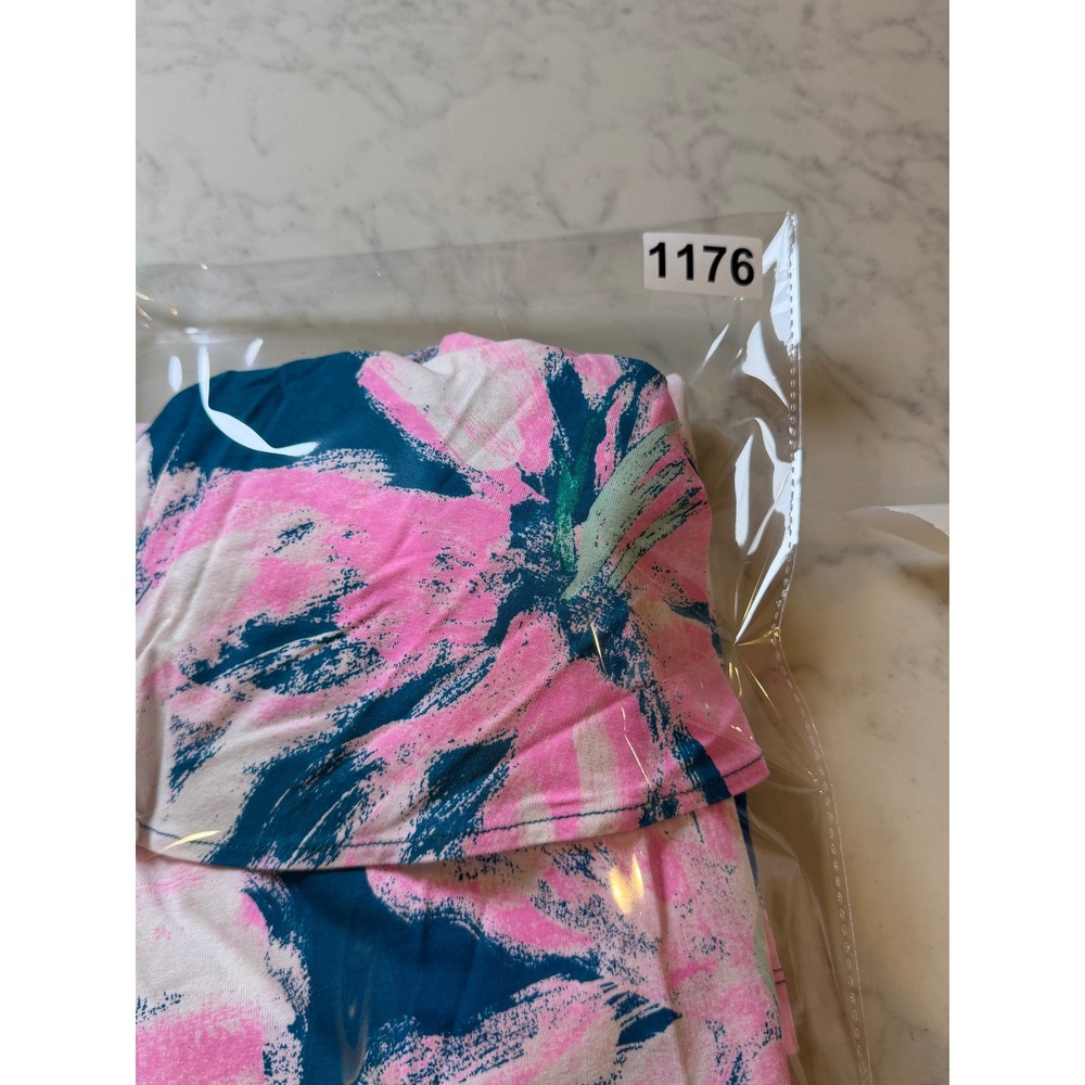 Lilly Pulitzer Annastasha Popover Shift Dress Floral Ruffle Pink Blue Size Small - Picture 7 of 7